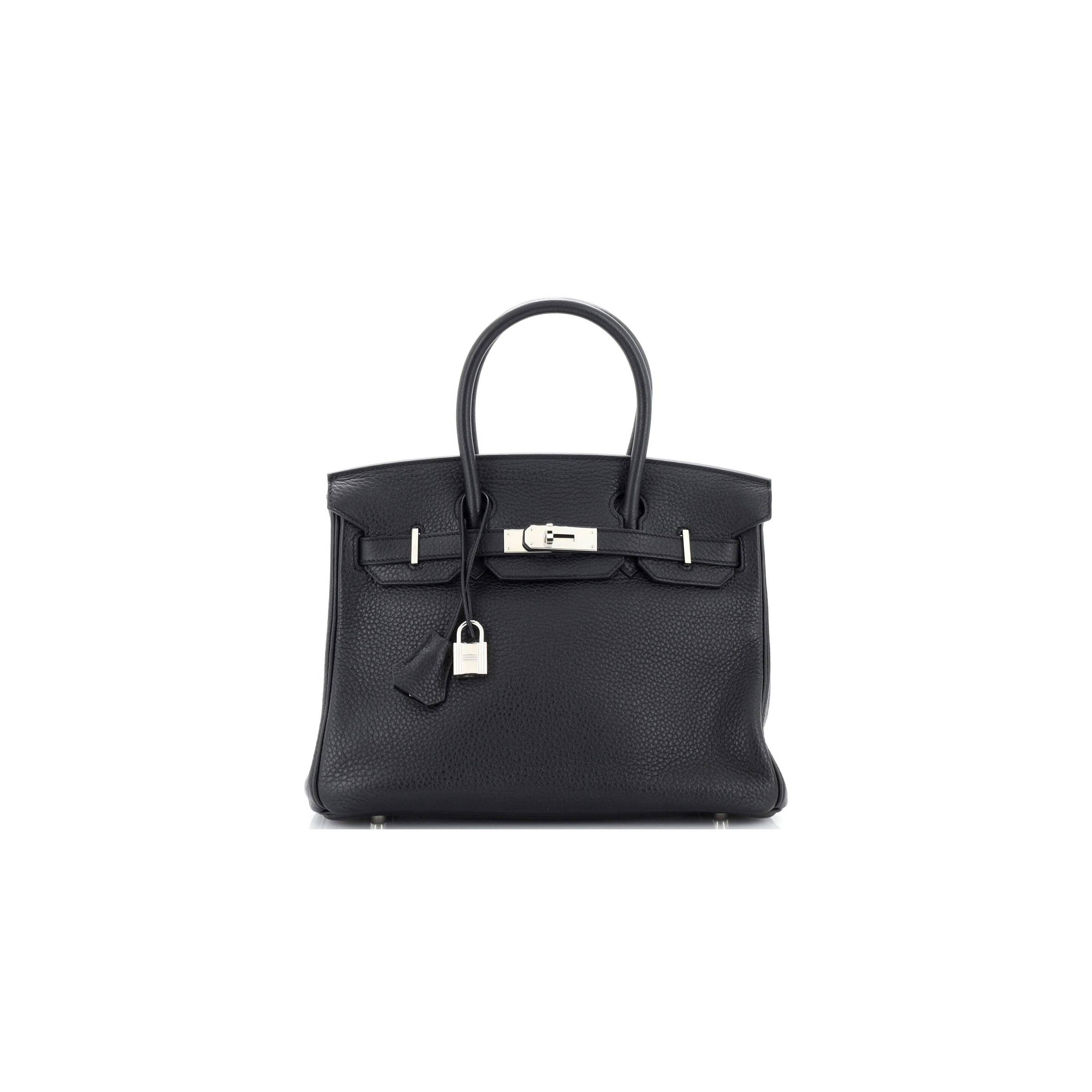 H**mes birkin handbag noir clemence with palladium hardware 30 251787 (30cm)